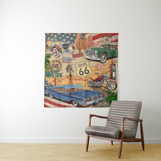  Route 66 poster. Wandkleed (In situ)