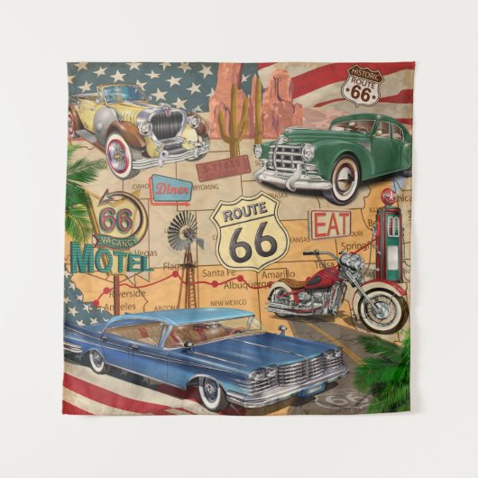 Route 66 poster. Wandkleed (Voorkant)