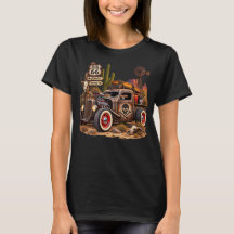 Route 66 Rat Rod Desert Vintage Hot Rod Dames T-