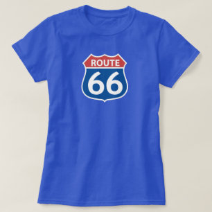 ROUTE 66 RED, BLUE SIGN T-Shirt