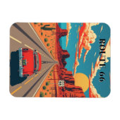 Route 66 Red Car Desert Drive Magneet (Horizontaal)