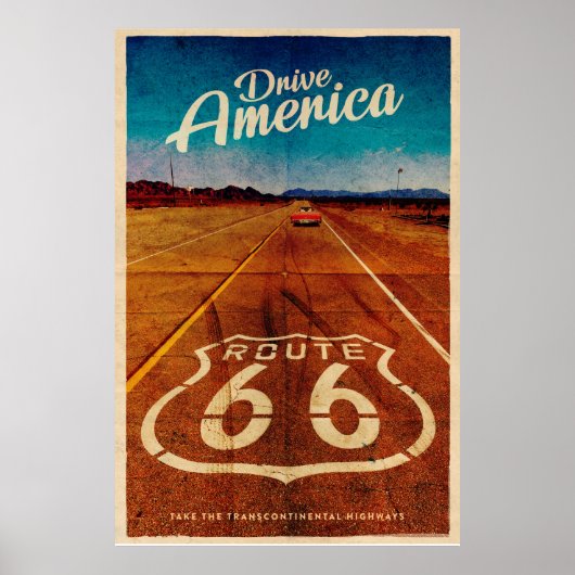 Route 66 Reisposter Poster (Voorkant)