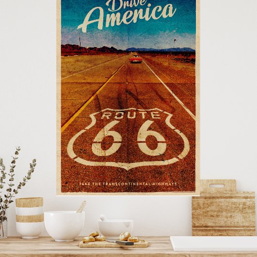  Route 66 Reisposter Poster (Keuken)