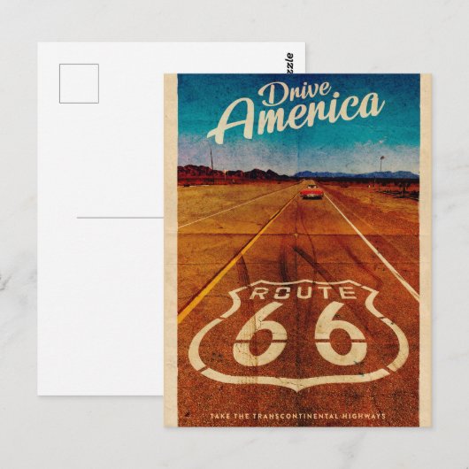  route 66 Reisverkeer Briefkaart (Voorkant / Achterkant)