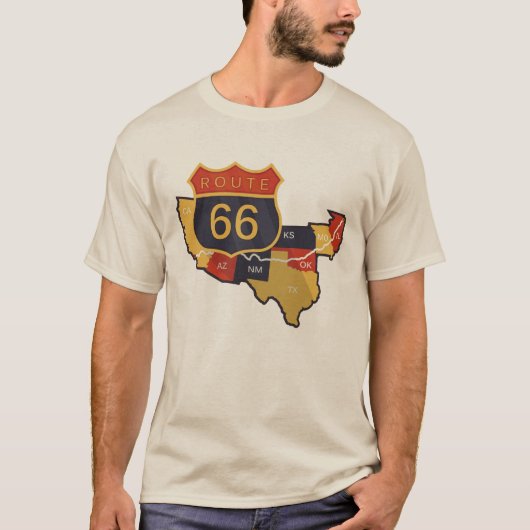  Route 66, Reizen USA History Highway T-shirt (Voorkant)