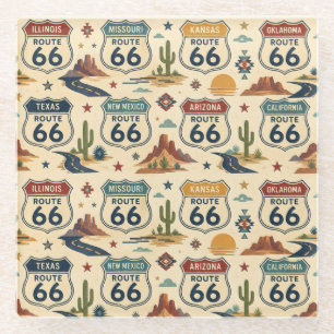 Route 66 Retro Bar Kar Amerikaans Glazen Onderzetter