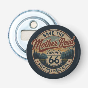 Route 66 Retro Berg Badge National Park Stijl Button Flesopener