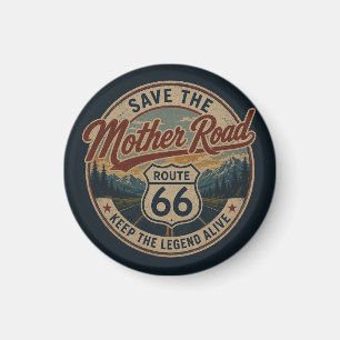 Route 66 Retro Berg Badge National Park Stijl Magneet