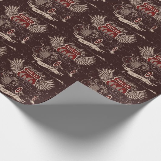 Route 66 Retro Cadeaupapier (Hoek)