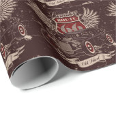 Route 66 Retro Cadeaupapier (Rol Hoek)