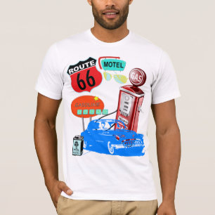 route 66 retro drijfshirt t-shirt