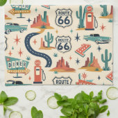 Route 66 Retro Keuken Stijl Theedoek (Gevouwen)