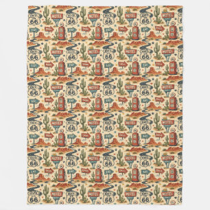 Route 66 Retro Motel Reis Americana Decoratie Fleece Deken