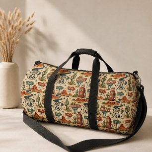 Route 66 Retro Motel Reisweekender Stijl Plunjezak