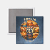 Route 66 Retro Reis Collage Kunst Magneet (Voorkant / Achterkant)