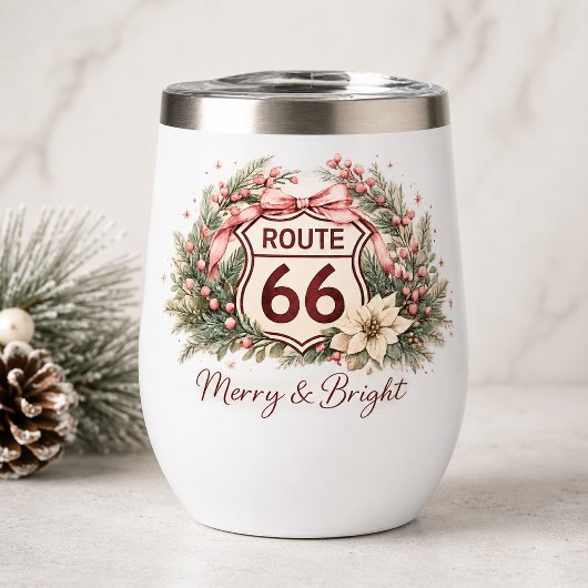 Route 66 Retro Roze Kerst Mis & Geluk