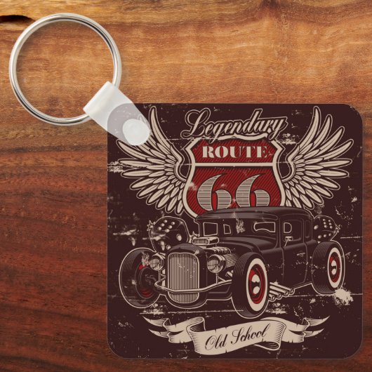 Route 66 Retro Sleutelhanger (Voorkant)