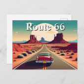 Route 66 Retro Vintage Car Desert Travel Briefkaart (Voorkant / Achterkant)
