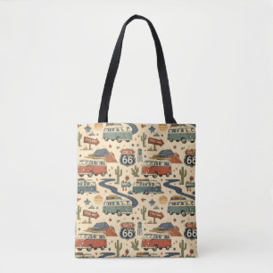 Route 66 Retro Wegwinkel Reisstijl Tote Bag