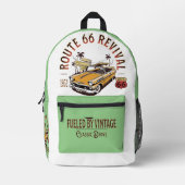 ROUTE 66 REVIVAL - AANGEDREVEN DOOR  - BEL AIR BEDRUKTE RUGZAK (Voorkant)