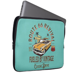 ROUTE 66 REVIVAL - AANGEDREVEN DOOR  - BEL AIR LAPTOP SLEEVE