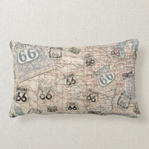 Route 66 Road Map Pillow Kussen