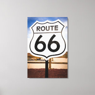 Route 66 road sign, Arizona Canvas Afdruk