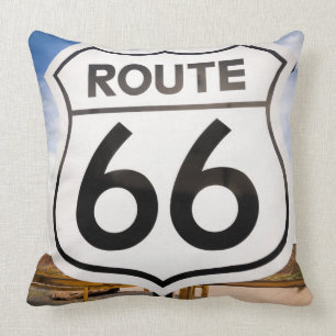 Route 66 road sign, Arizona Kussen