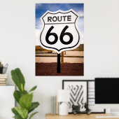 Route 66 road sign, Arizona Poster (Thuiskantoor)