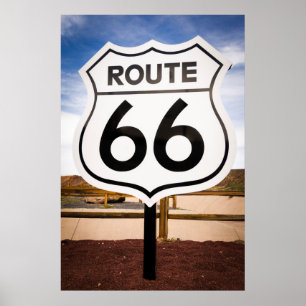 Route 66 road sign, Arizona Poster