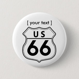 Route 66 Road Sign Button