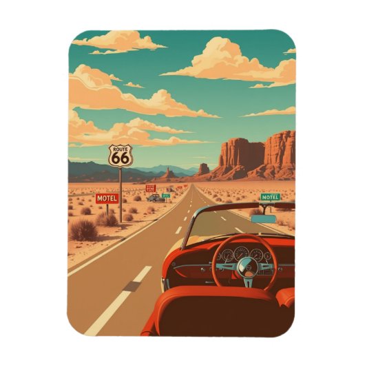  Route 66 Road Trip Reizen Magneet (Verticaal)