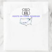 Route 66 Road Warrier Ovale Sticker (Tas)