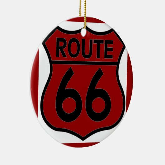 route 66 rode DOCUSTOMIZE IT! Keramisch Ornament (Rechts)