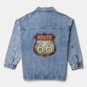 Route 66 Roestig Wegbord Denim Jacket