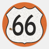 Route 66 ronde sticker (Voorkant)