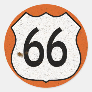 Route 66 ronde sticker