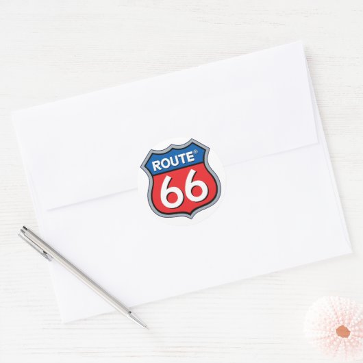 Route 66 ronde sticker (Envelop)