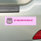Route 66 Roze Bumpersticker (Op auto)