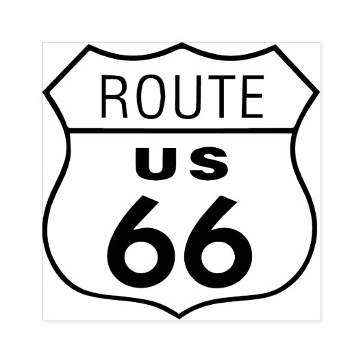 Route 66 Rubber Art Stamp Rubberstempel (Afrduk)