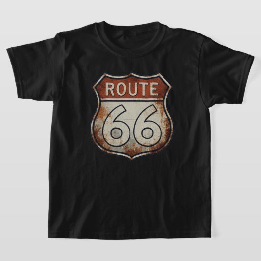 Route 66 Rusty Road Sign T-shirt (Laagn)