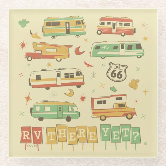 Route 66 RV er nog Glazen Onderzetter (Voorkant)