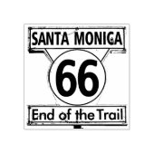 Route 66 Santa Monica Einde van het pad Rubberstempel (Afrduk)