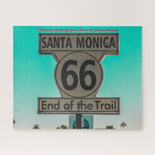 Route 66 Santa Monica. Kerstgroeten Legpuzzel (Horizontaal)
