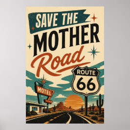 route 66 Save Mother Road Retro Snelweg Decoratie