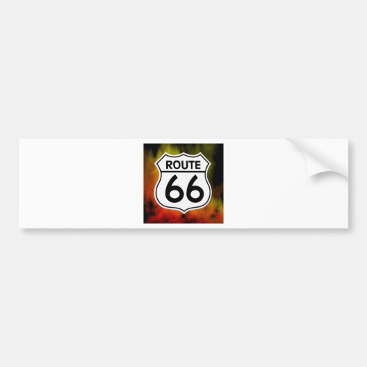 route 66 schild brand bumpersticker (Voorkant)