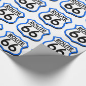 Route 66 Schild met Blauw & Schaduw Cadeaupapier (Hoek)