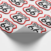 Route 66 Schild met rood & Schaduw Cadeaupapier (Hoek)