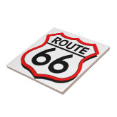Route 66 Schild met rood & Schaduw Tegeltje (Zijkant)