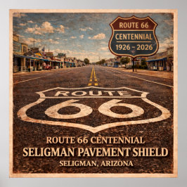 Route 66 Seligman Verhardings Schild Poster